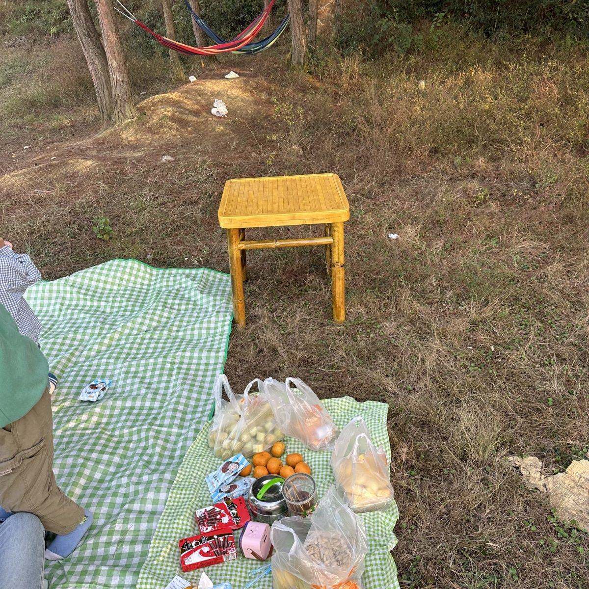 纯手工编织竹子桌椅子传统竹桌户外复古竹餐桌围炉煮茶手工竹制品