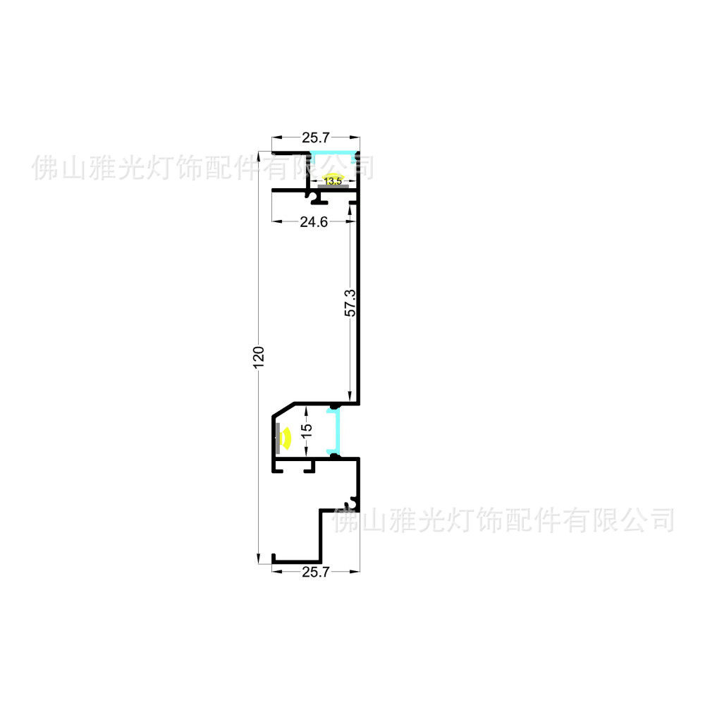 LED硬灯条外壳套件天花替代石膏
