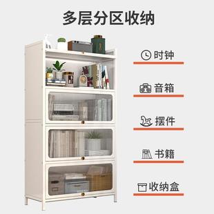 家用钢书柜制落地多32111层带童门物储柜儿书房防尘铁艺书架客厅