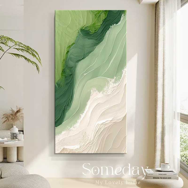 北欧奶油风玄关装饰画简约抽象艺术挂画立体砂岩肌理走廊过道壁画图片
