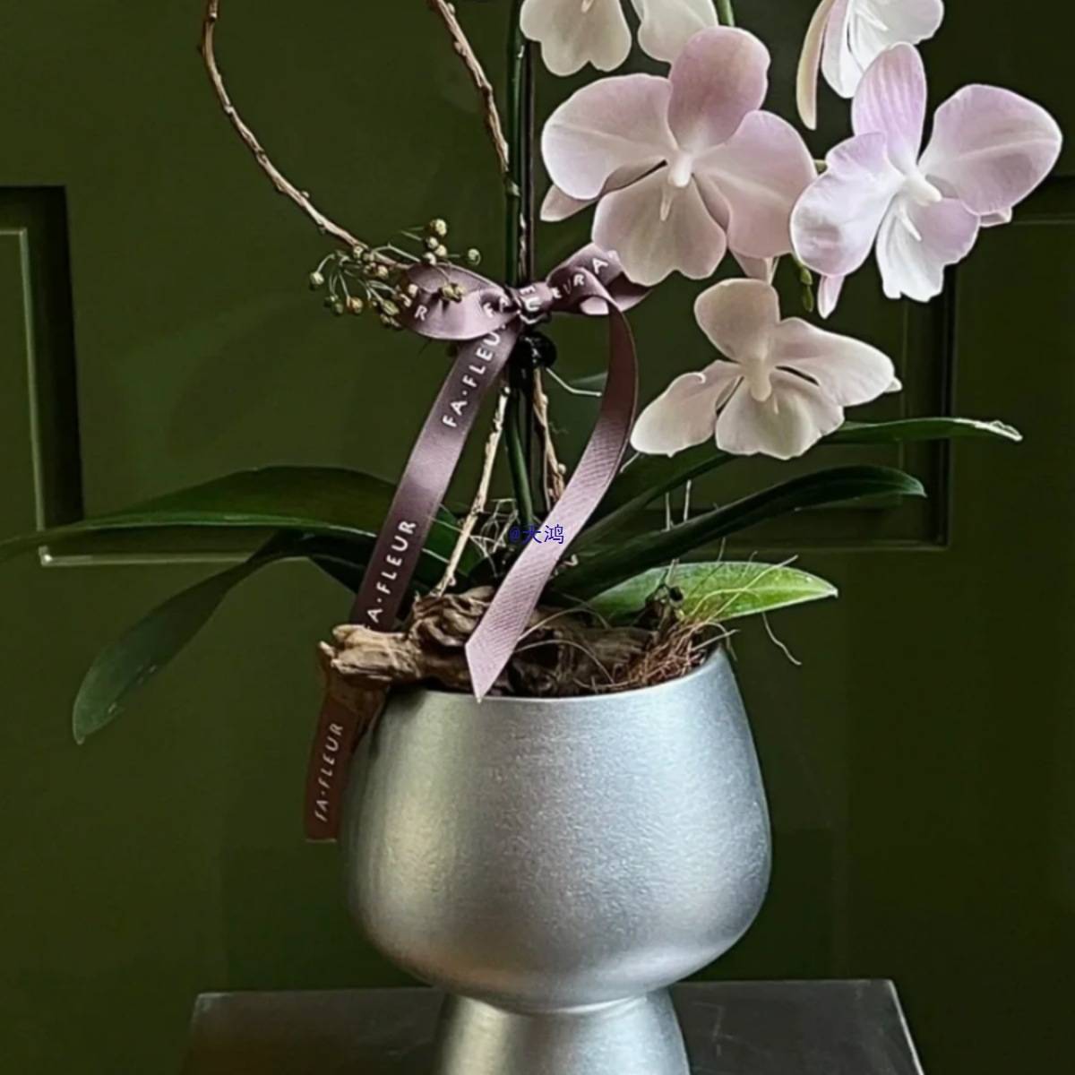 花盆高脚北欧极简风桌面家居陶瓷蝴蝶兰轻奢感花器