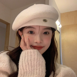 春野森川｜羊毛呢贝雷帽大头围百搭休闲时尚贝雷帽日系显脸小