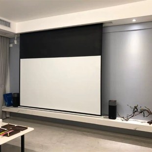 厂家定做定制抗光画框投影天花幕布,黑边加长加S高全白黑晶电动幕