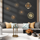 轻奢立体壁饰创意客厅沙发电视背景墙装 饰品简约现代玄Z关铁艺挂
