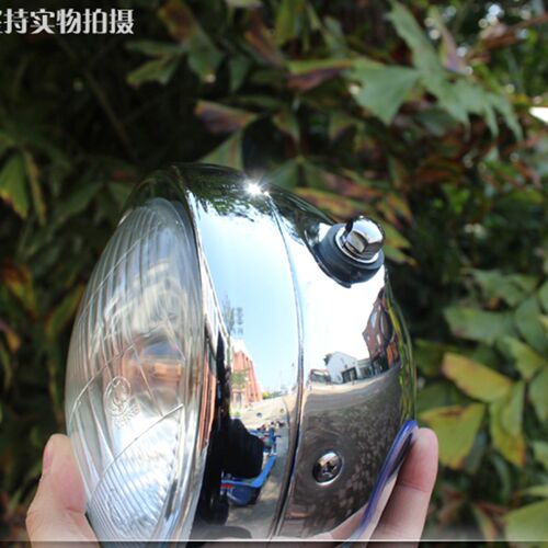 摩托车太子GN125太子5寸圆灯大M灯总成金属前照送灯泡