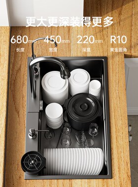 CXC-PM80洗菜l盆不锈钢纳米大单槽洗碗槽多功能加厚5.0mm厨房水槽