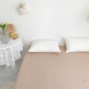 生活搭配!全棉色织水洗棉u纯色床单床笠简单百搭被单单双人可定制