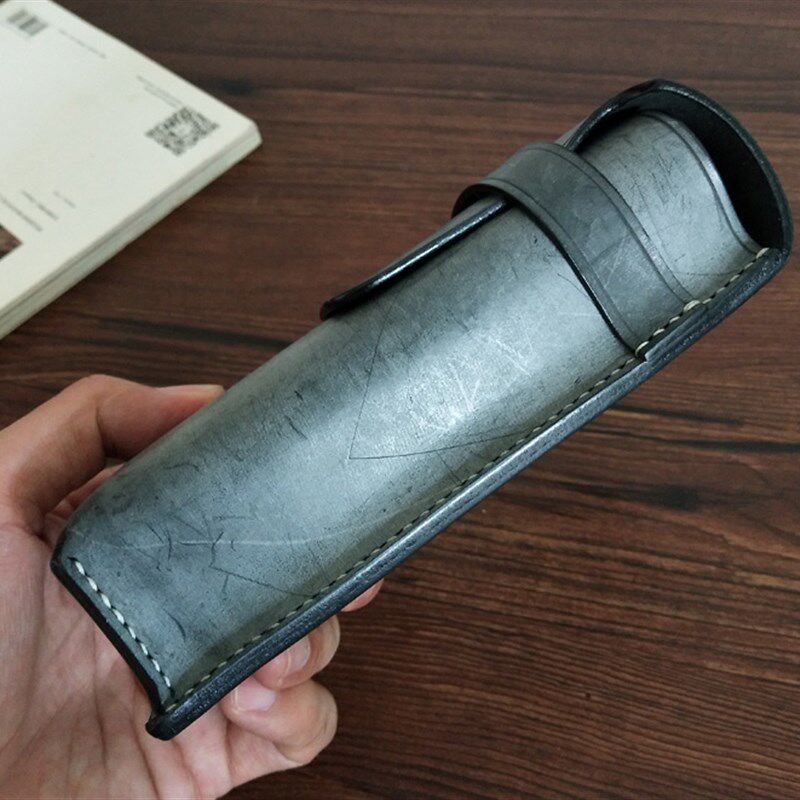 薛氏工坊出品 真皮手工牛皮定制多只单只通用笔袋.钢笔收纳包