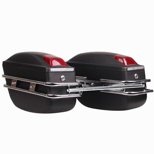 摩托车侧边箱挂箱电动踏板车弯梁车带K灯改装通用后背容量电车