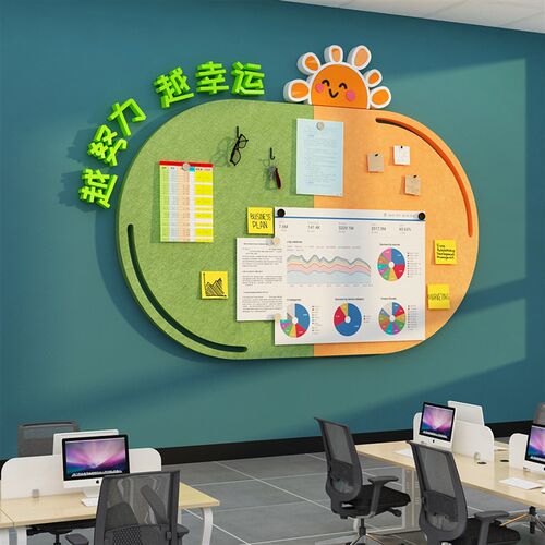 毛毡公告宣传栏员工风采展示板办公室F墙面装饰企业文化司布置背