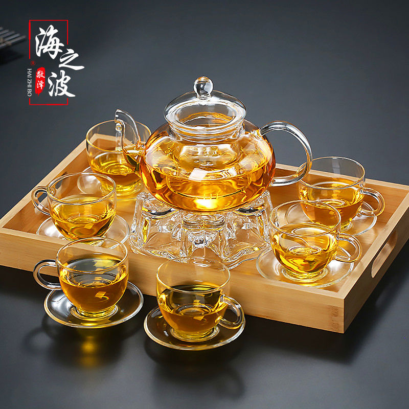 耐热玻璃花茶壶泡茶壶水果茶具套装硼硅材质过滤功夫茶酒店家用
