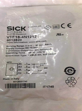 *现货*全新SICK VTF18-4N1212接近开关 全新原装6012820~议价