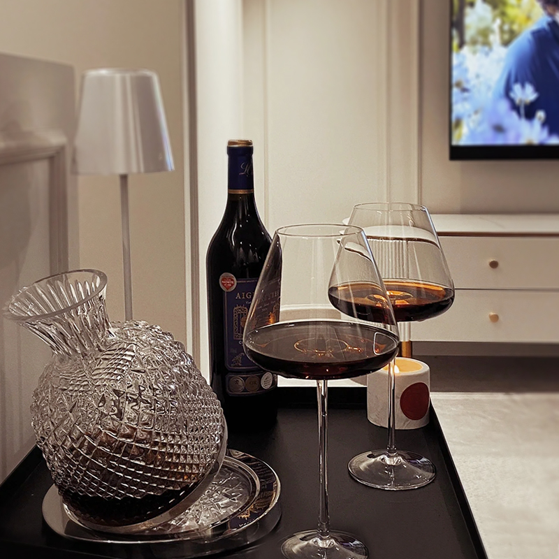 陶穗 高端红酒杯家用套装勃艮第网红水晶杯大号高脚杯葡萄酒杯2个