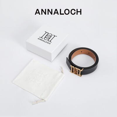 ANNALOCH配饰系列简约双面款牛皮腰带礼盒极简实用主义
