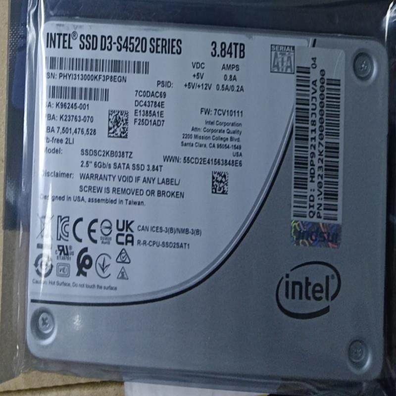 【顺庆】实物Intel SSD 3.84TB D3-S4520 K9【议价】