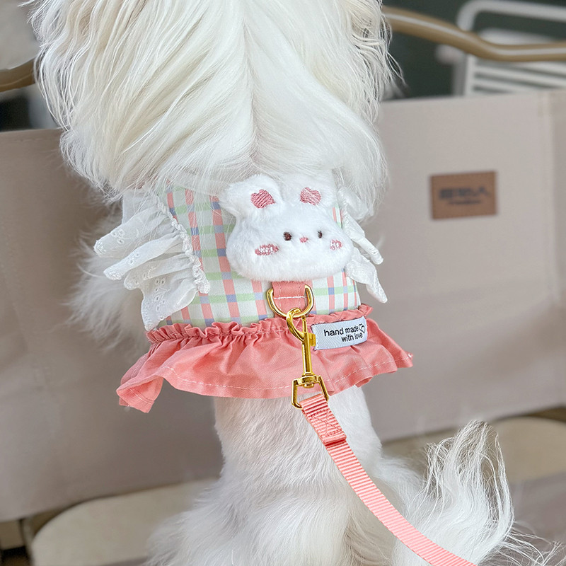 狗狗牵引绳带衣服小狗比熊宠物遛狗胸背带小型犬马尔济斯猫咪绳子