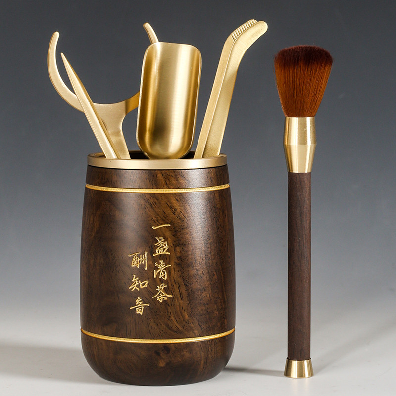 纯铜茶道六君子套装功夫茶具配件大全6君子泡茶工具茶夹针勺组合