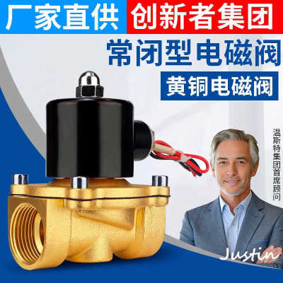 常闭铜线电磁阀AC220V 水阀气阀DC24VDC12V 2分4分6分1寸控制开关