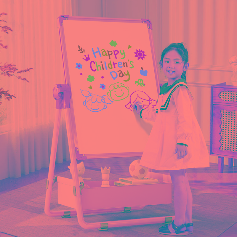 画板儿童家用双面磁性支架式教学小黑板宝宝涂色绘画可擦写字白板