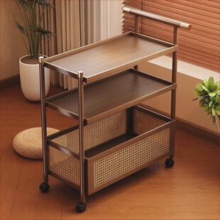 美容院小推车高级中式移动小茶几沙发边几收纳置物架酒店茶水柜置