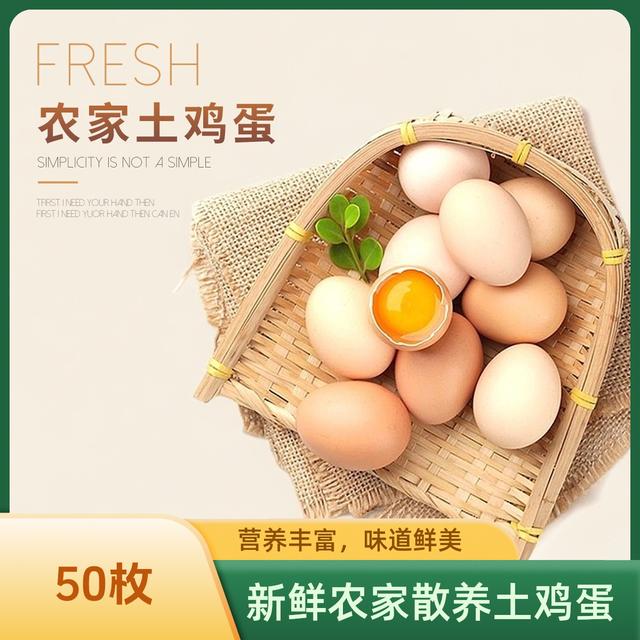 精品大蛋50枚土鸡蛋农家散养散放土鸡蛋粉壳现捡现发破损包赔启侬