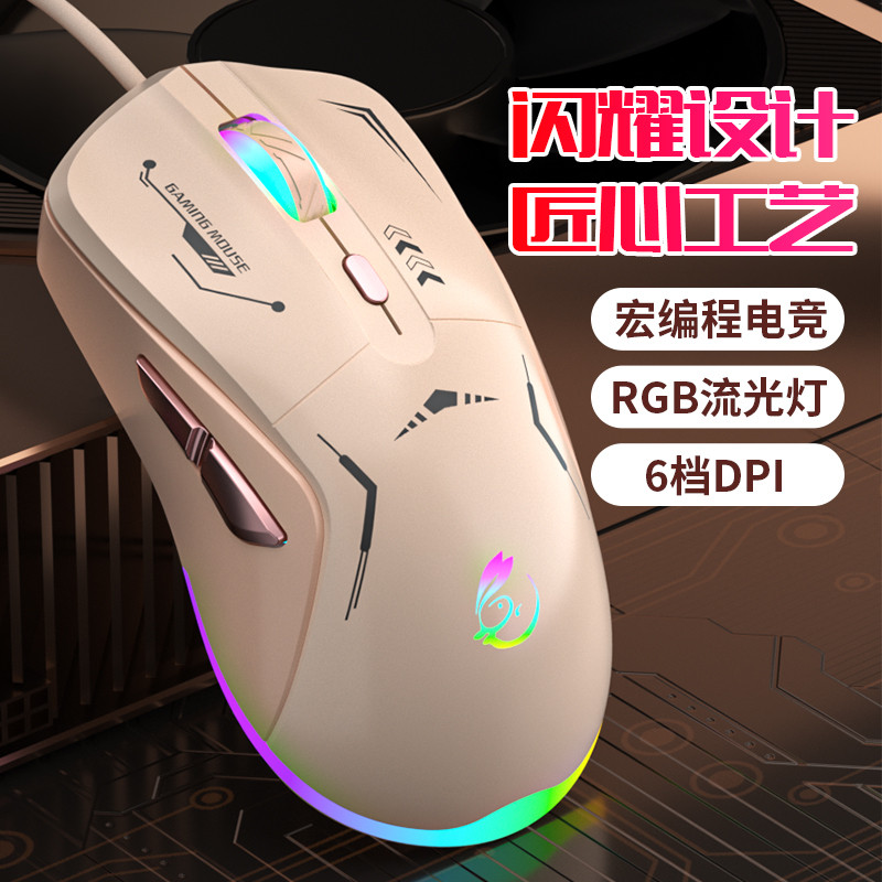 有线鼠游戏电竞lol宏家用cf静音办公usb台式笔记本电脑通用男女