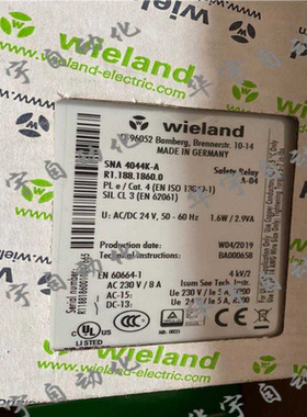 德国安全继电器 SNA 4044K-A AC/DC24V R1.188.1860.0 议价~议价