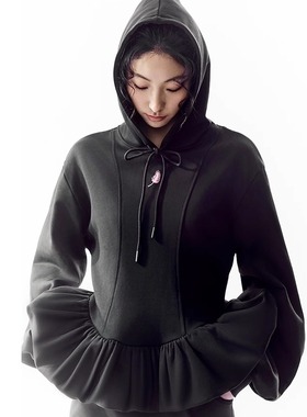 CHYEESE ZHOU 花苞廓形褶皱连帽卫衣 SS25「一起比耶！」