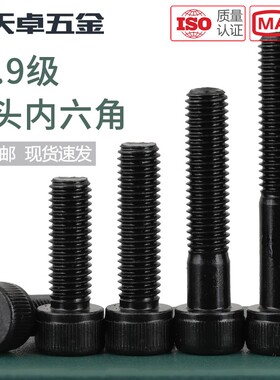 M18M20M22M24 12.9级内六角螺丝黑色杯头螺栓圆柱头螺钉*30Z-200m