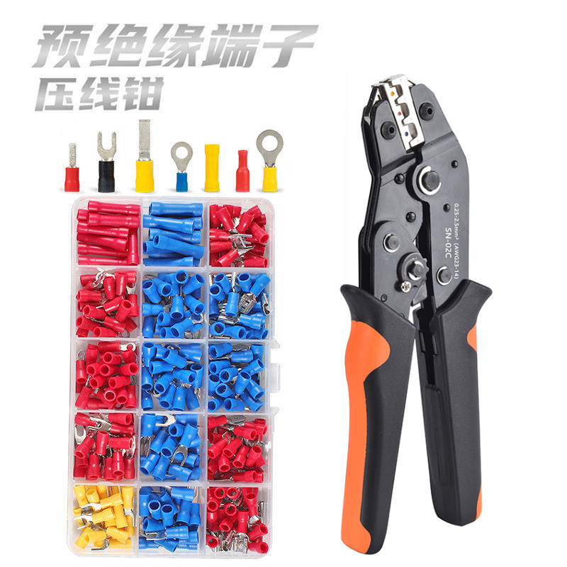 SN-02C棘轮压线钳预绝缘端子SV/RV冷压端子电工电线接Z头接线套装
