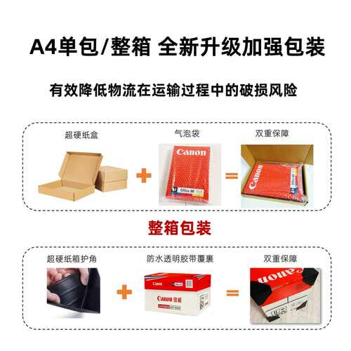 APP经典小钢炮A4打印纸70g/80g单包500张整箱5包办公复印纸加固发