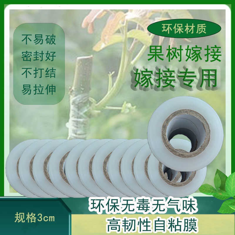 热销园艺用嫁接膜缠绕苗木捆扎薄膜果树花卉嫁接3cm环保膜自粘小