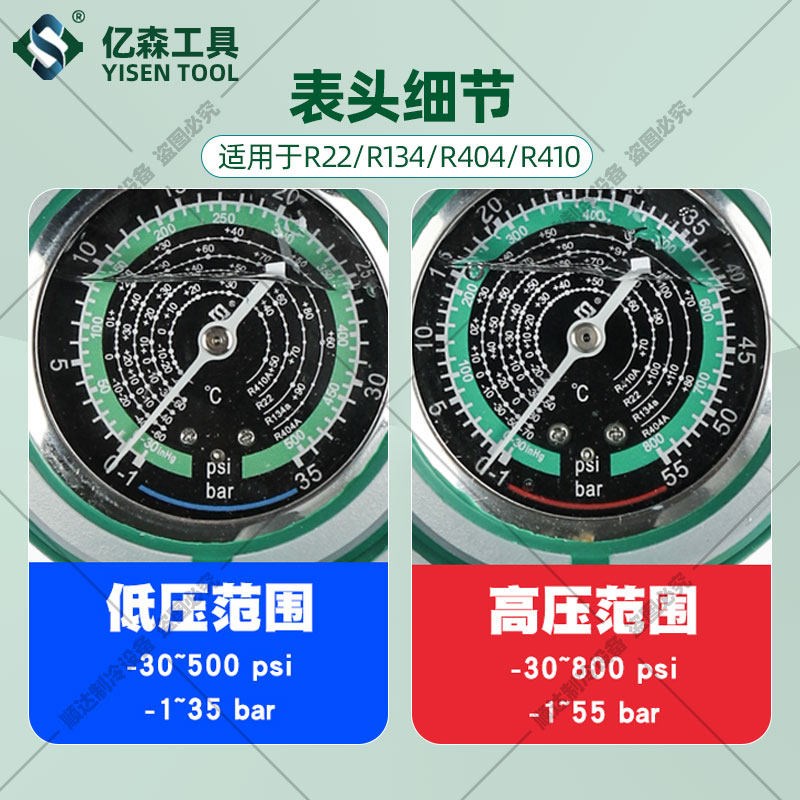 热销空调加氟表R134冷媒表R22抽空打压雪种压力表R32冰箱R410氟利