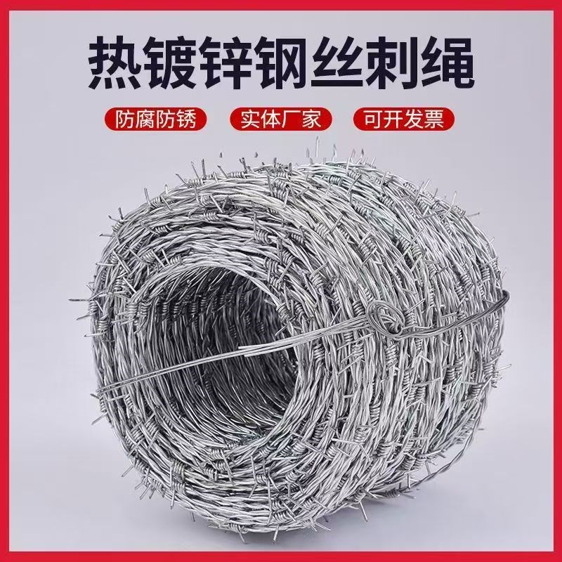 热销防盗刺镀锌铁丝网围栏钢丝刺绳养殖网护栏网铁丝网铁蒺藜防护