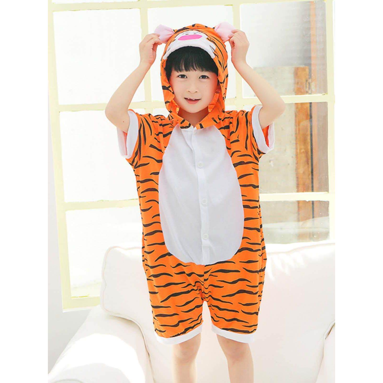 新款儿童cos服跳跳虎玩偶服装幼儿园睡衣派对小老虎演出服宝宝连