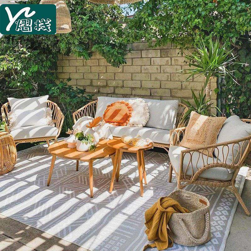 户外沙发民宿阳台藤编小沙发组合网红庭院客栈阳光房室外防水,鲜花速递/花卉仿真/绿植园艺,割草机/草坪机,淘宝优惠券,粉丝福利购,淘宝优惠卷