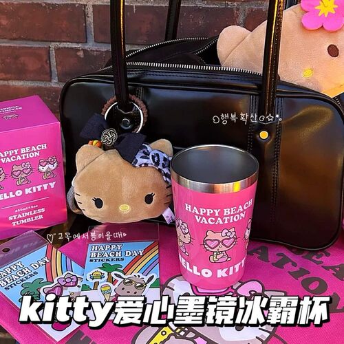 日本冲绳限定周边kitty猫冰霸杯多功能大容量杯子小众高颜值礼物