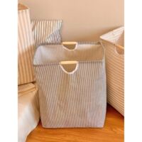 Simple household large-capacity storage bucket, simple wooden portable foldable dirty clothes basket, laundry basket thumbnail 6
