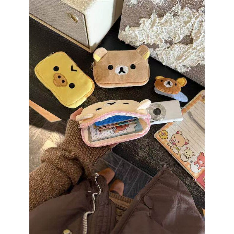 日系可爱Rilakkuma轻松熊收纳包零钱包卡包短款钱包ccd收纳包小包