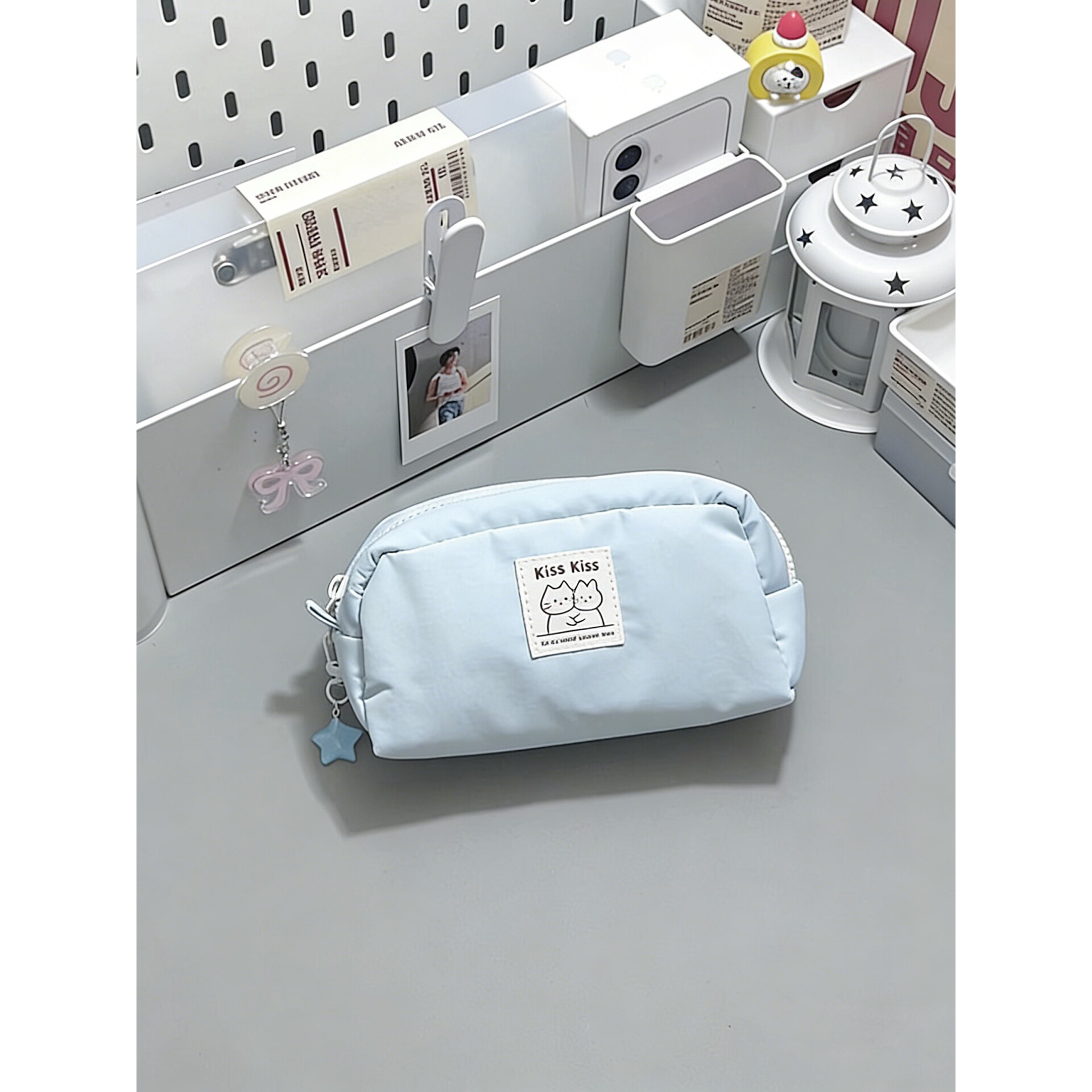 日系奶芙笔袋笔盒高颜值ins风女孩初高中生大容量简约文具收纳袋