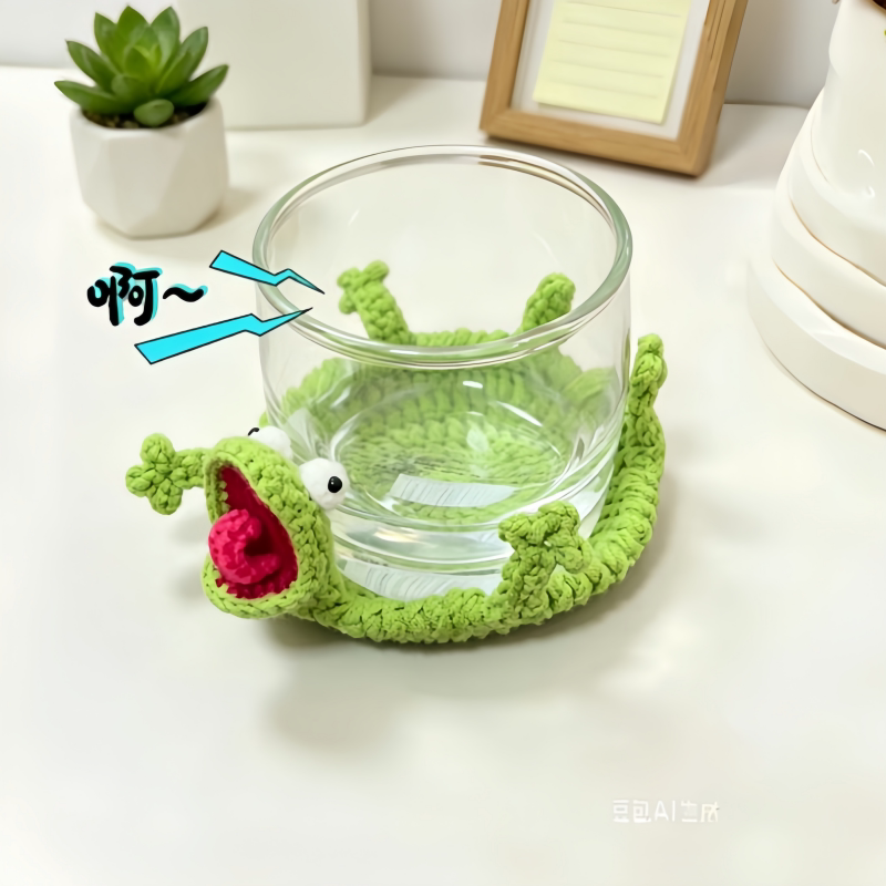 【尖叫蜥蜴！】抽象杯垫可爱河狸变身计划搞怪成品可diy毛线编织