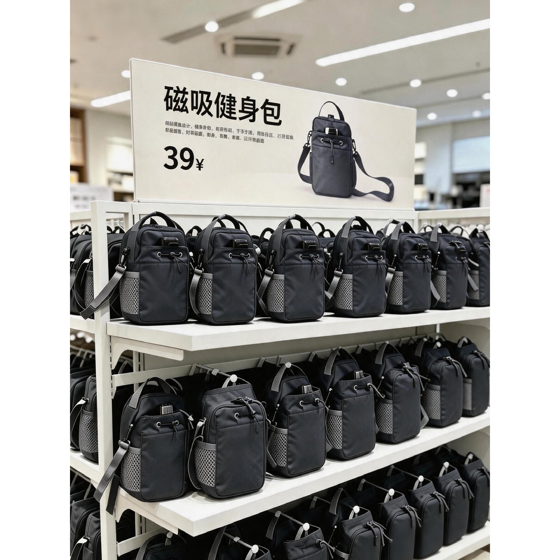 磁吸健身包水壶套水杯包大容量运动斜挎包手机耳机收纳包骑行便携