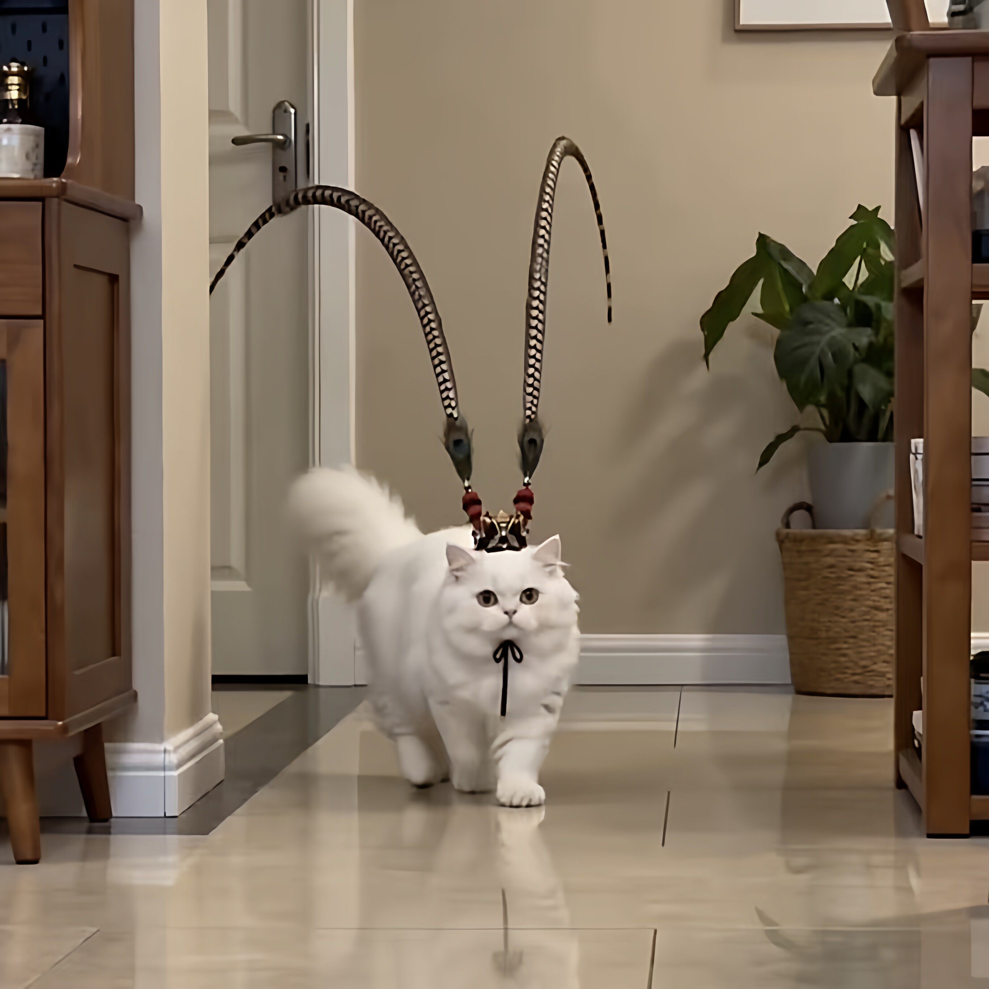 武安侯同款发饰猫咪头冠创意宠物变装秀趣味紫金冠逐玉电视机同款