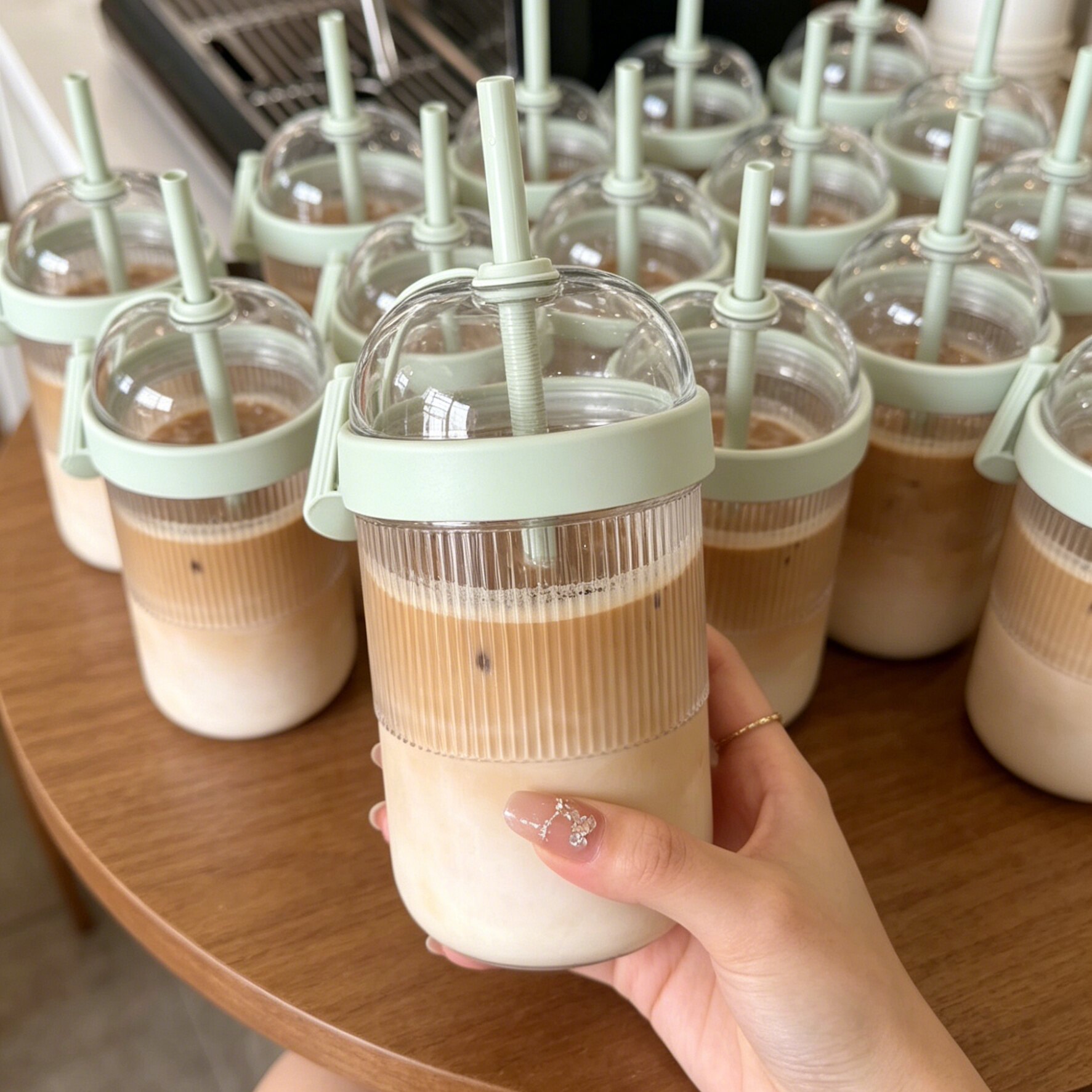 咖啡专用杯外出可携式咖啡杯高颜值大容量果汁吸管杯子隔热防烫水