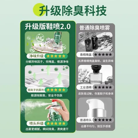防臭臭脚鞋袜鞋柜鞋除臭剂喷雾杀菌脚臭配方内专利除菌银离子鞋子,洗护清洁剂/卫生巾/纸/香薰,商用空气治理/芳香用品,淘宝优惠券,粉丝福利购,淘宝优惠卷