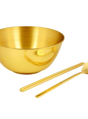 速发阁 铜加厚铜碗摆件套装大小碗铜碗筷家用金饭碗家居摆设