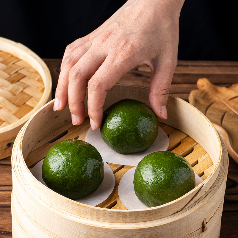 速发蒸笼纸艾草青团专用一次性隔托家粘圆形纸油纸不用级包子垫纸