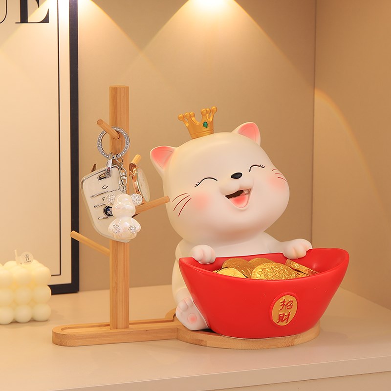 速发招财猫入户玄关收纳摆件乔迁新居搬家礼物鞋柜家居新家装饰品