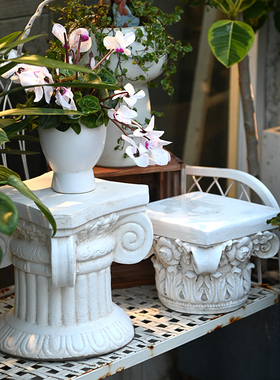 速发欧式柱小柱头创意摆件布座装院庭饰台底景摄影道具婚庆摆设