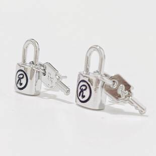 NANA同款南京锁耳钉女潮朋克R锁耳坠高级感y2k耳饰欧美风小众设计